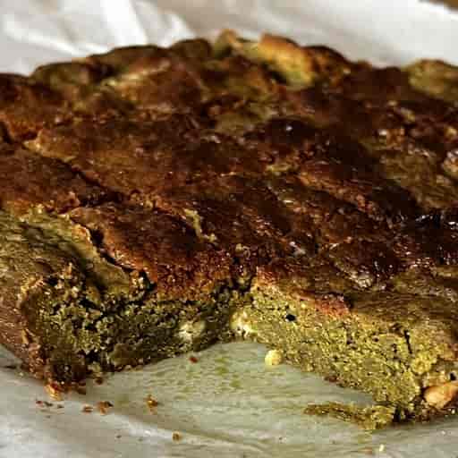 White Chocolate Matcha Tahini Brownies