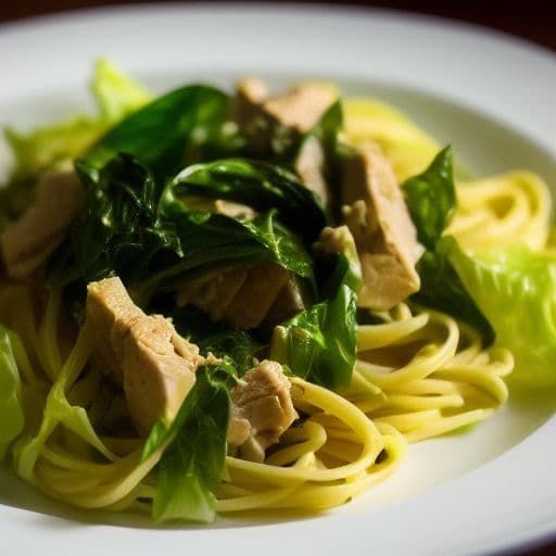 Butter Miso Tuna and Cabbage Pasta