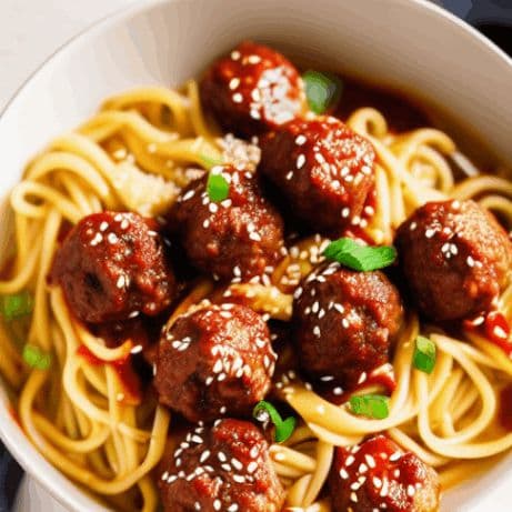 Korean Meatballs and Noodles