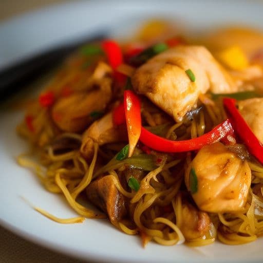 Singapore Noodles Chicken Stir Fry